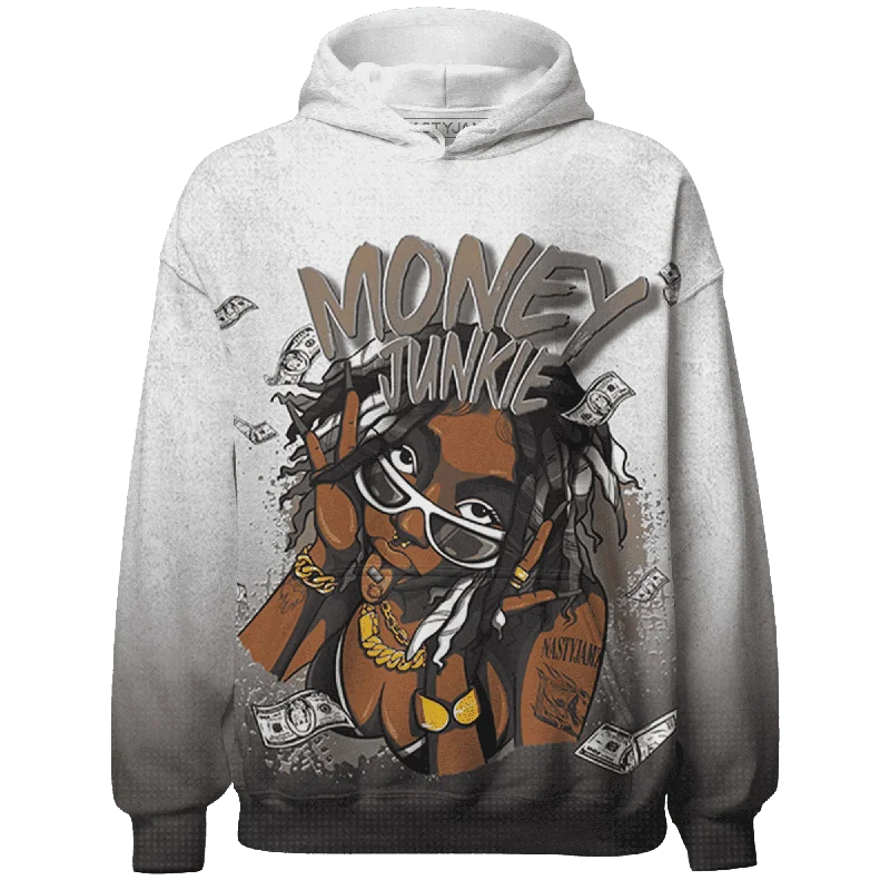 Sustainable Gender-Neutral Apparel Contemporary Casual Deals NastyJamz Low Mocha 1s Hoodie Match Money Junkie All-Over Print